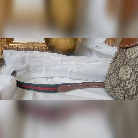 NWT Gucci GG Emblem Monogram Canvas Leather Trim Small Shoulder Bag 2 Straps - Picture 10 of 15